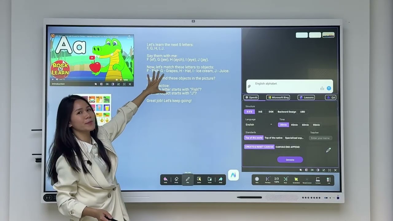 MÀN HÌNH TƯƠNG TÁC THÔNG MINH Riotouch. Cách sử dụng AI trong các bài học và bài giảng.